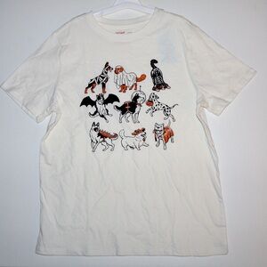 Cat & Jack White Dog Graphic Tee - Halloween Print NWT Large Size Boys Husky